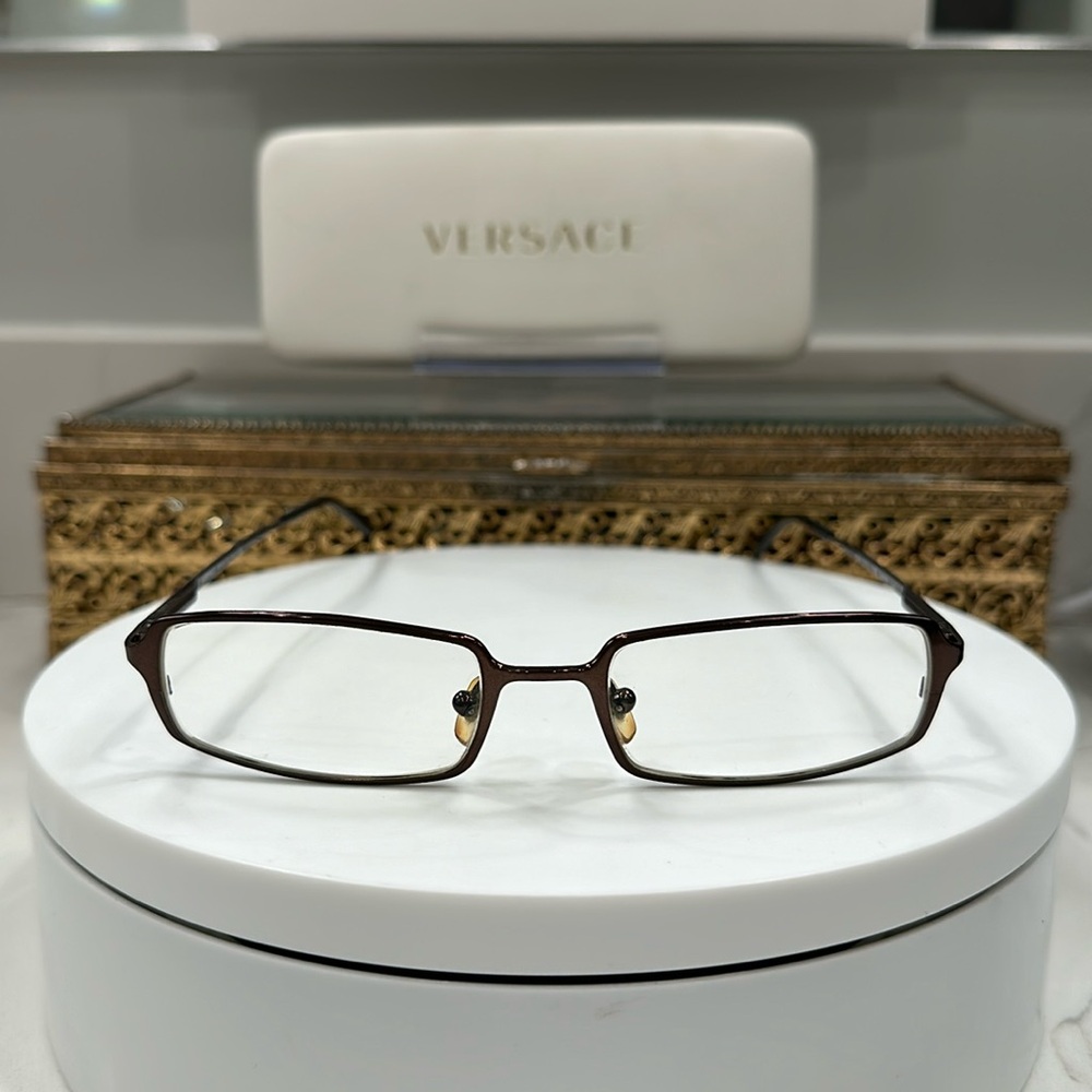 Versace - Rx - Copper-Toned Rectangular Eyeglass … - image 2